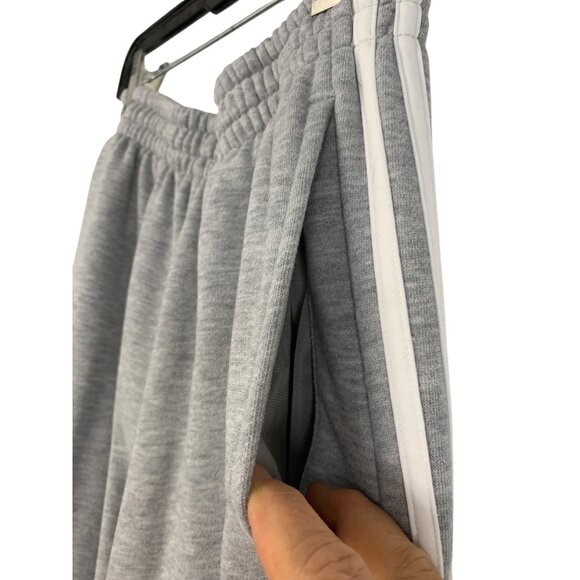 Adidas Gray Joggers Elastic Waist Side Pockets Stripes Size S 8872 Track Pants - Picture 3 of 7